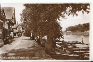 Cheshire Postcard - The Groves and River Dee - Chester - Real Photo - Ref TZ114