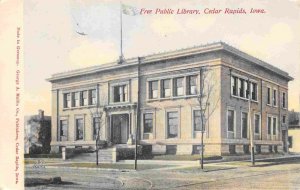 Free Public Library Cedar Rapids Iowa 1910c postcard