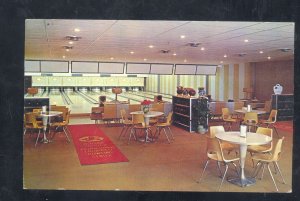 HOLLISTER MISSOURI PLEASURE BOWL BOWLING ALLEY INTERIOR ADVERTISING POSTCARD