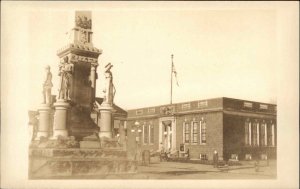 Lock Haven PA Post Office Monument Square Real Photo Postcard