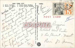 Postcard Modern RCA Building New York City Statue of Liberty Empire State Bui...