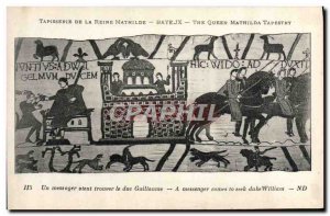 Old Postcard Tapestry of Queen Mathilde Bayeux A messenger comes to the Duke ...