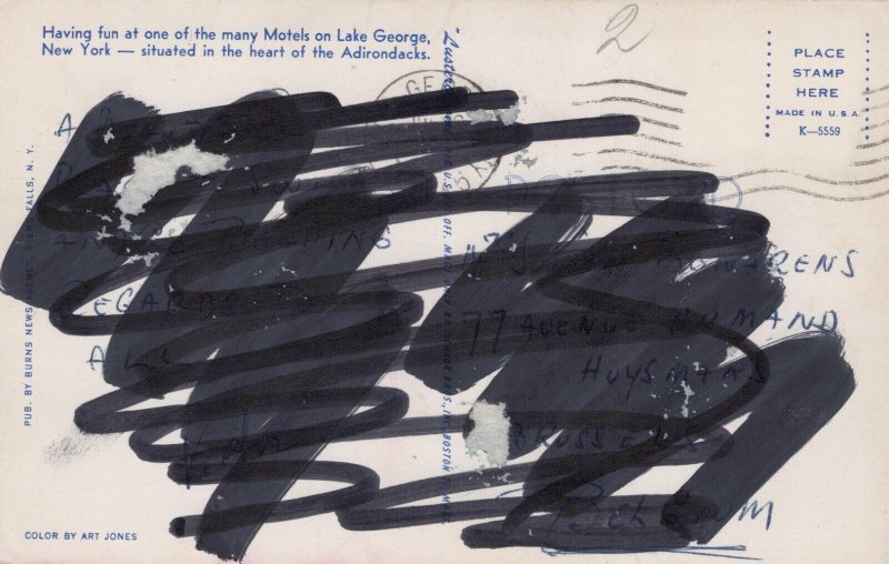 USA Motels On Lake George New York Postcard 09.87
