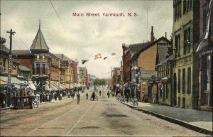 Yarmouth Nova Scotia NS Main Street Scene c1910 Vintage Postcard