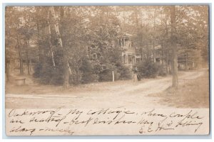 1906 Oakwood Cottage Silver Lake New York NY RPPC Photo Posted Antique Postcard 