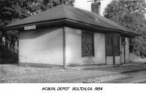 Bolton Georgia Train Station Real Photo Vintage Postcard JF685035