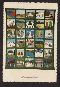 NH Quilt Bicentennial Howe Library Hanover New Hampshire Postcard