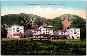 Arrowhead Hotel Near San Bernardino California CA Mountain Background Postcard