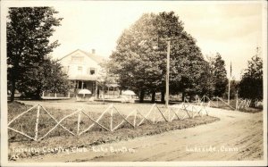 Lakeside Morris CT Fairview Country Club Lake Bantam Real Photo Postcard