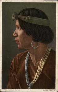 Fred Harvey American Indian Young Man Pedro A. Navaho c1910 Vintage Postcard