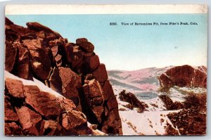 Colorado~View Of Bottomless Pit From Snowy Pikes Peak Mountain~Vintage Postcard
