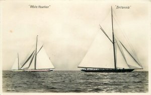 Postcard RPPC Photo UK Brighton 1944 Yacht Racing 22-14384