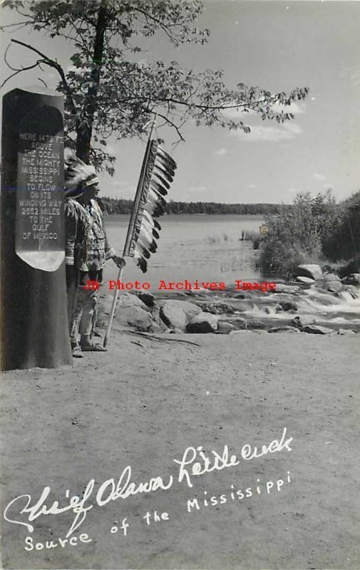 Native American Indian, RPPC, Chief Odawa Little Creek, Itasca, Minn, Photo