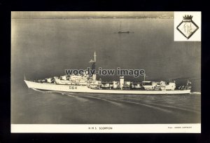 na7250 - Royal Navy Warship - HMS Scorpion, D64 - postcard