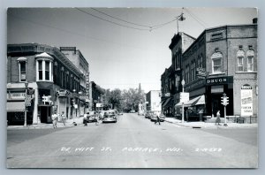 PORTAGE WI DE WITT STREET ANTIQUE REAL PHOTO POSTCARD RPPC