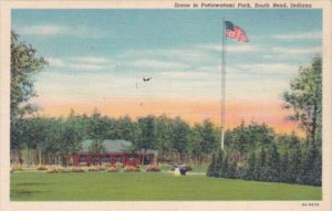 Indiana South Bend Scene In Pottawatomi Park 1943 Curteich