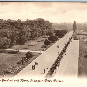 c1910s Richmond upon Thames, London, England, UK Gardens River Birds Eye PC A228