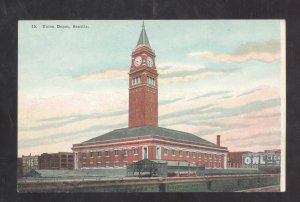 SEATTLE WASHINGTON UNION PACIFIC RAILROAD DEPOT TRAIN STATION VINTAGE POSTCARD