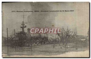 Old Postcard Boat War Jena during & # 39explosion of March 12, 1907