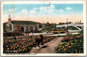 1922 Como Station Como Park Saint Paul Minnesota Flower Gardens Posted Postcard