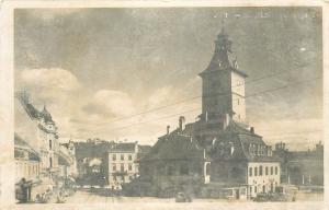 Brasov Kronstadt Town Hall Romania Real Photo Postcard