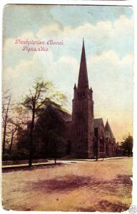 Old PIQUA Ohio Postcard Presbyterian Church Troy