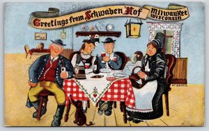 Milwaukee Wisconsin~Greetings From Schwaben-Hof Restaurant~Dining Scene~Linen PC