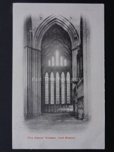 Yorkshire YORK MINSTER Five Sisters Window c1904 protective tissue attached