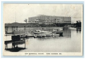 c1930's The Marshall House Boat Dock Scene York Harbor Maine ME Vintage Postcard