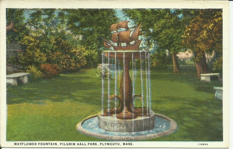 Mayflower Fountain, Pilgrim Hall Park, Plymouth Mass.