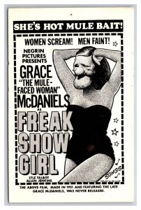 Mule Faced Woman Freak Show Girl Movie Poster Drew Friedman Postcard 1985 Z8