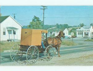 Pre-1980 AMERICAN GAS STATION BEHIND AMISH BUGGY Lancaster Area PA p2173