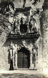 USA Facade San Jose Mission San Antonio Texas Vintage RPPC 07.50