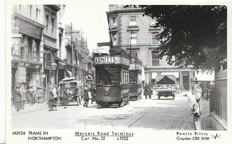 Northamptonshire Postcard - Northampton - Mercer Road Terminus - Car No.12 U639