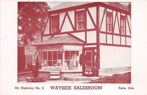 A70/ Paris Canada Postcard Ontario c1940 Wayside Salesroom Highway 2