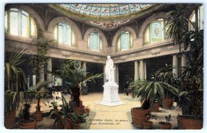 1910's ERA RICHMOND VIRGINIA*VA*JEFFERSON HOTEL*THE MARBLE COURT*STATUE*POSTCARD