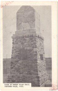 Smoky Hills Trail Horseman Monument, Cheyenne Wells CO, Antique WC Pine Postcard