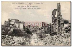 Old Postcard Nieuwpoort Belgium Ruins Rue Potier basically the main square