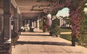 Vintage Postcard 1937 San Marcos & Bungalows Chandler Arizona White Cross Drug