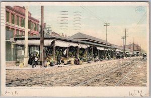 1908 French Market New Orleans LA Phostint Postcard Detroit Publishing Co. H83