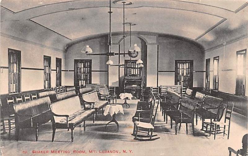 Shaker Postcard Mt. Lebanon, New York USA, Old Vintage Antique Meeing Room