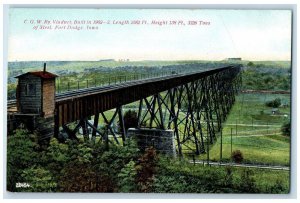 c1910's View Of C.G W. RY. Viaduct Railway Fort Dodge Iowa IA Antique Postcard