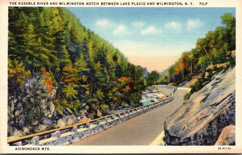 New York Adirondacks The Ausable River and Wilmington Notch Betwee Lake Placi...