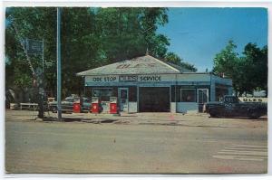 Ole's Gas Station US 14 Walsey South Dakota 1963 postcard