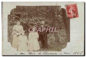 PHOTO CARD Bois de Vincennes in May 1908 Family in wood