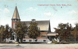 F35/ Walla Walla Washington Postcard 1911 Congregational Church