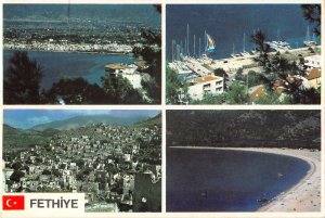 B109884 Turkey Fethiye Olu Deniz Kaya Koyu Panorama Port Bateaux Harbour Boats