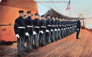 Marine Guard on Board United States Warship Military Battleship Unused 