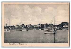 1913 Snug Harbor Boats Dock Building Edgartown Massachusetts M.A. Postcard