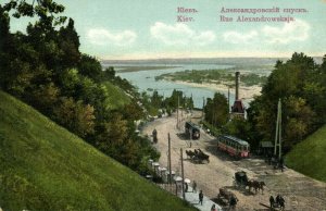 ukraine russia, KIEV KYIV, Alexandrowskaja Street, Tram  (1910s) Postcard